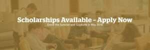 "Scholarships Available - Apply Now, Enroll this Summer and Graduate in May 2018" banner.