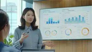 Person presenting in a meeting