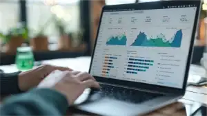 MBA Student working on a laptop