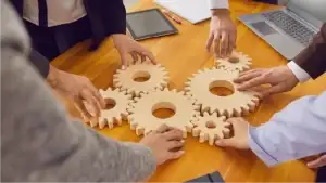 People putting gears together