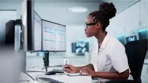Person working on a computer