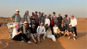 Students in the desert