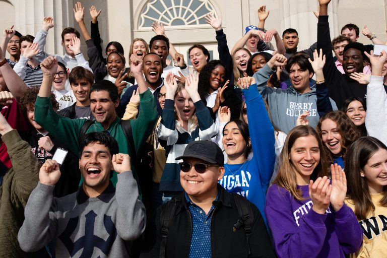 Students at Farrell Hall