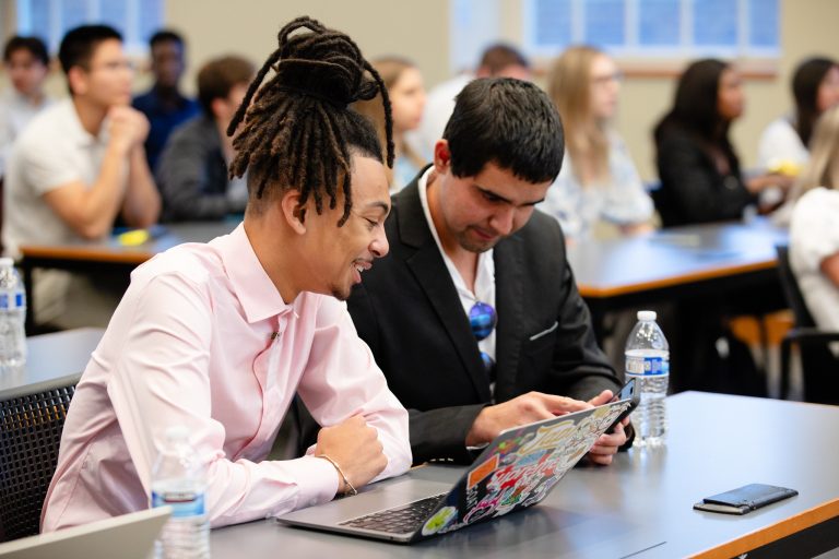 Students at Farrell Hall